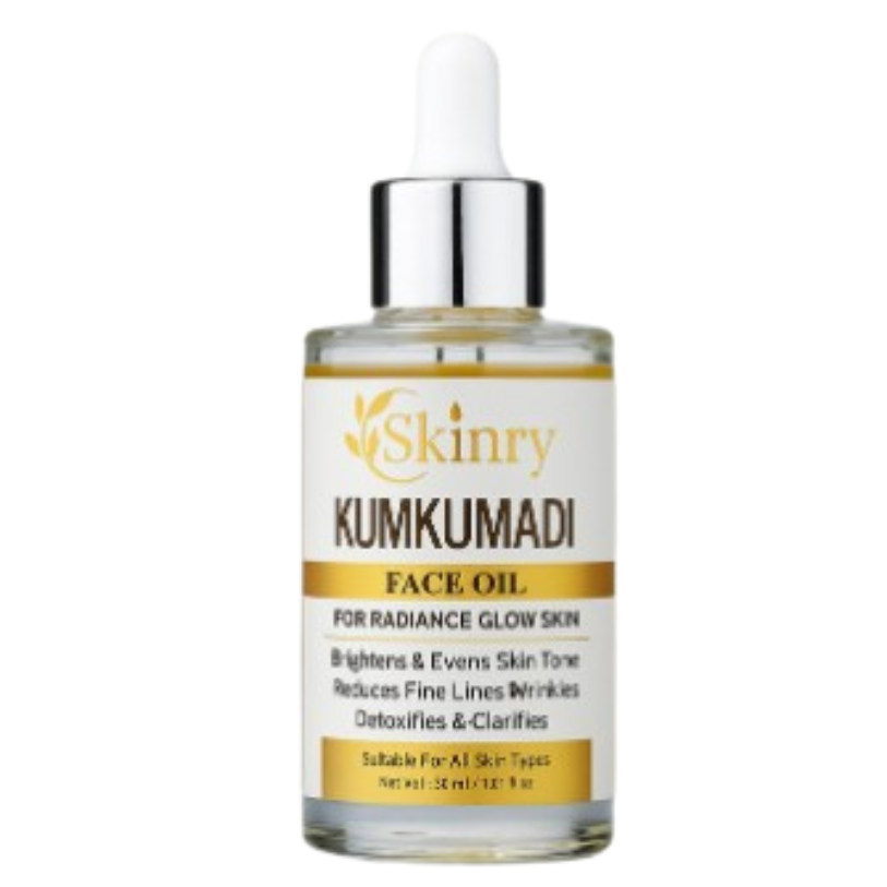 Skinry Kumkumadi Face Serum with face oil for radiant glowing skin and skin tone brightening