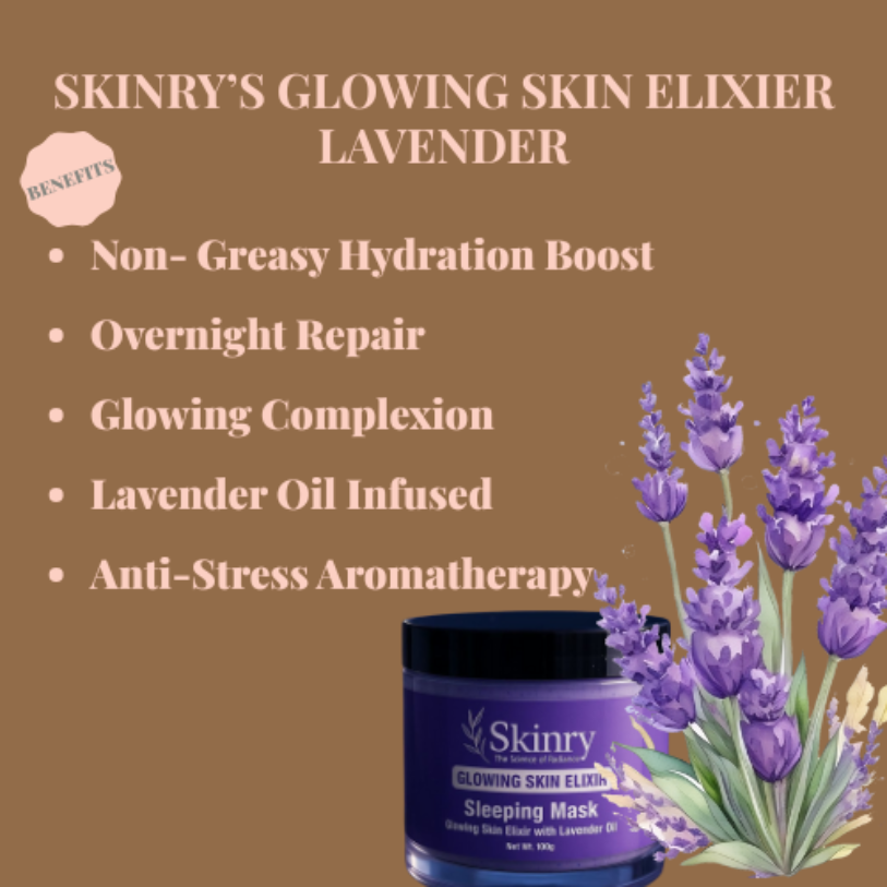 Skinry Lavender Sleeping Mask face and sleeping mask for hydration and overnight skin repair
